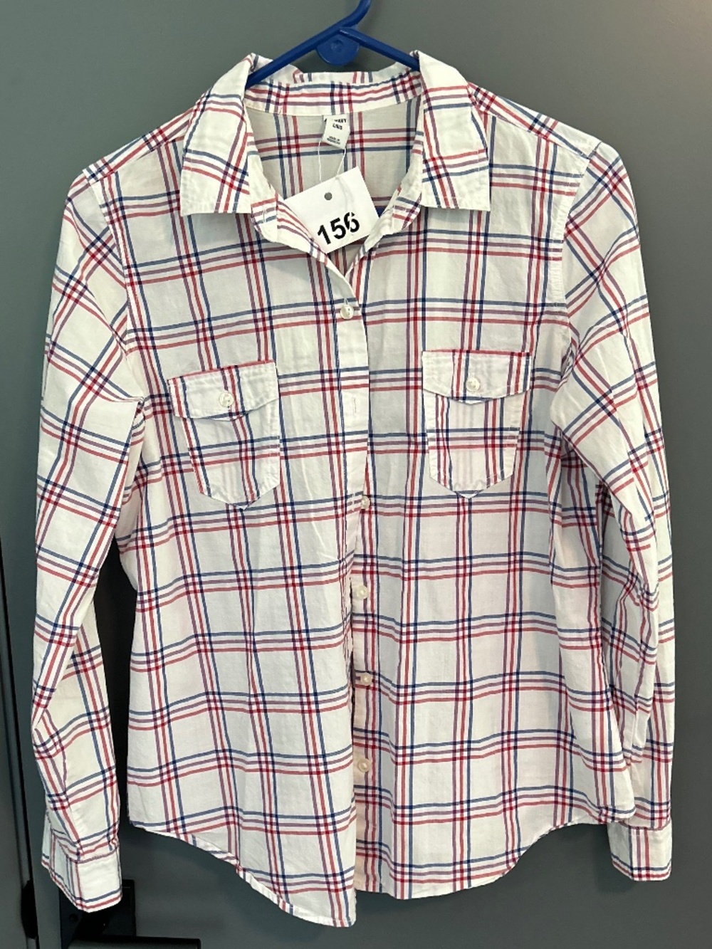 156 Women's Plaid Button Up Long Sleeve Shirt